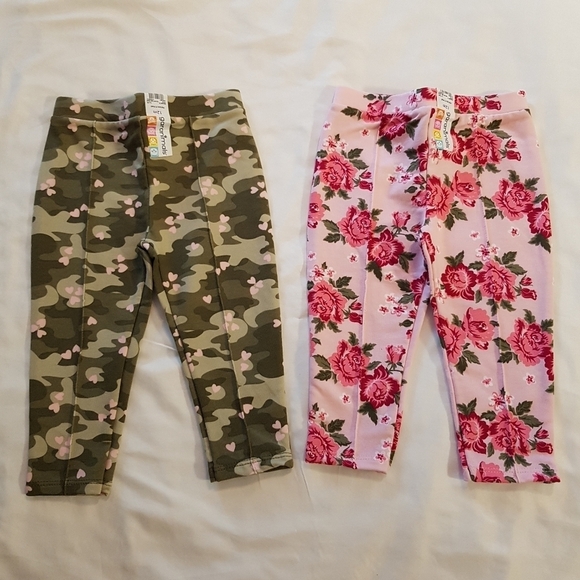Garanimals girls 12 months pull on pants, 2 pairs new - Picture 2 of 5